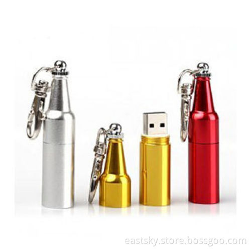 Metal Bottle Style USB Flash Drive with Built-in Password Protection, Supports Plug-and-play